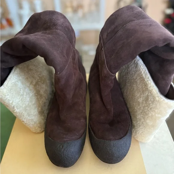 Bally boots. Suede fur lined. Size 8.